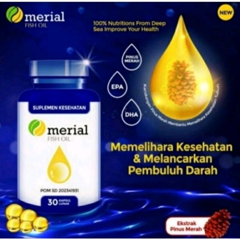 Merial Fish Oil Asli Original Obat Herbal Alami Ampuh Mengatasi Diabetes Kencing Manis Hipertensi Da