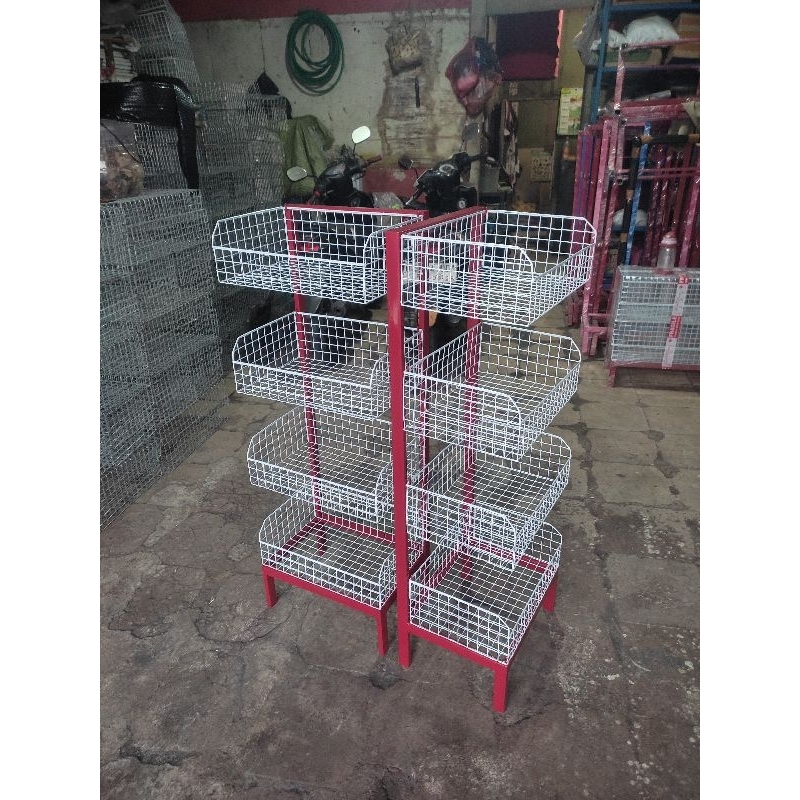 Lotsoolup Rak Chiki/ Rak Snack .Rak Jajan Ukuran Kecil 4 Susun Meriah