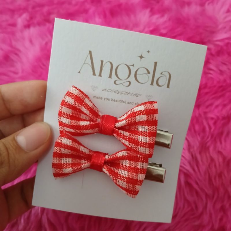 Jepitan Rambut Merah Putih Lucu / Jepitan Rambut Cute / Jepitan Rambut Unik / Jepitan Rambut Aesthet