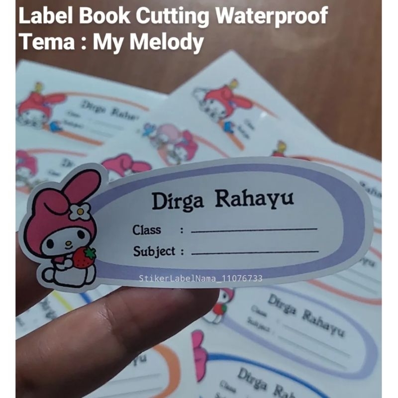 

MY MELODY ~ LABEL BOOK CUTTING WATERPROOF / LABEL BOOK / LABEL BUKU / STIKER BUKU / STIKER WATERPROOF / STIKER BUKU SEKOLAH