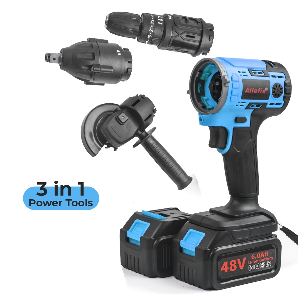 Bor Listrik Tanpa Sikat 3 In 1 Bor Impact Tanpa Kabel Obeng Isi Ulang Multifungsi -BOR-3IN1-6763