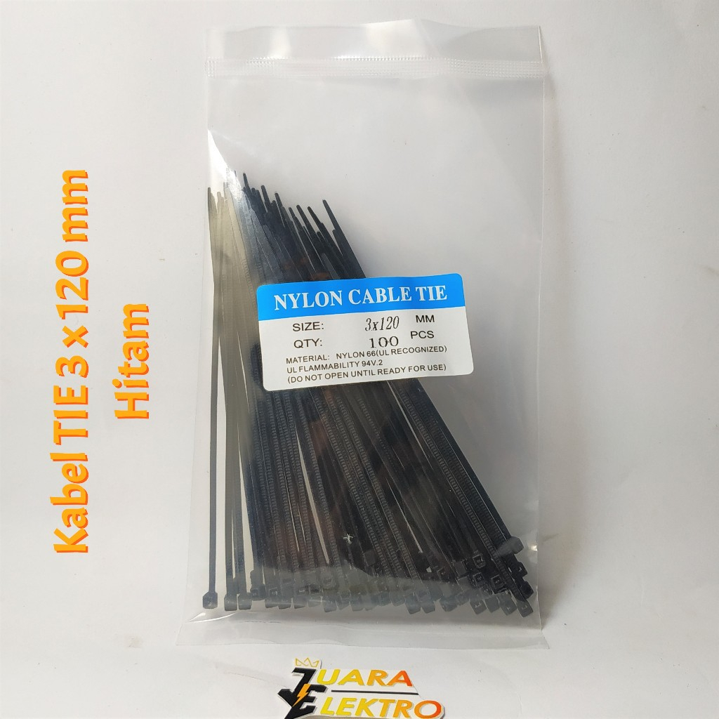 

Kabel TIS 3 x 120 mm | Tie Kabel Ukuran 3x120 mm HITAM - PUTIH Kabel Ties
