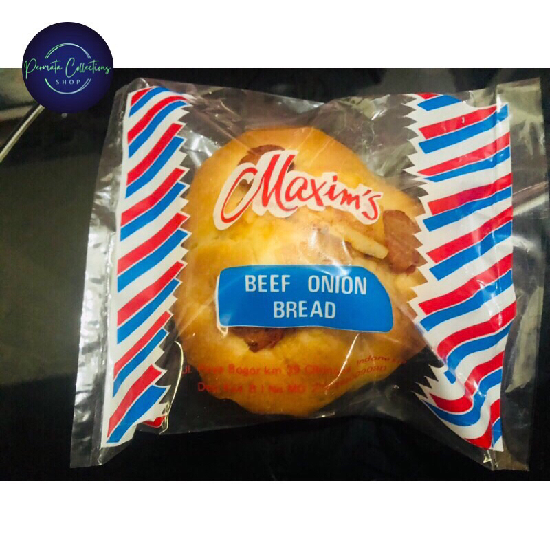 

5 pcs Roti Sosis Daging Sapi Bawang Bombay MAXIM’S Kue Legend Beef Onion Bread Merk MAXIM Enak Banget MAXIMS