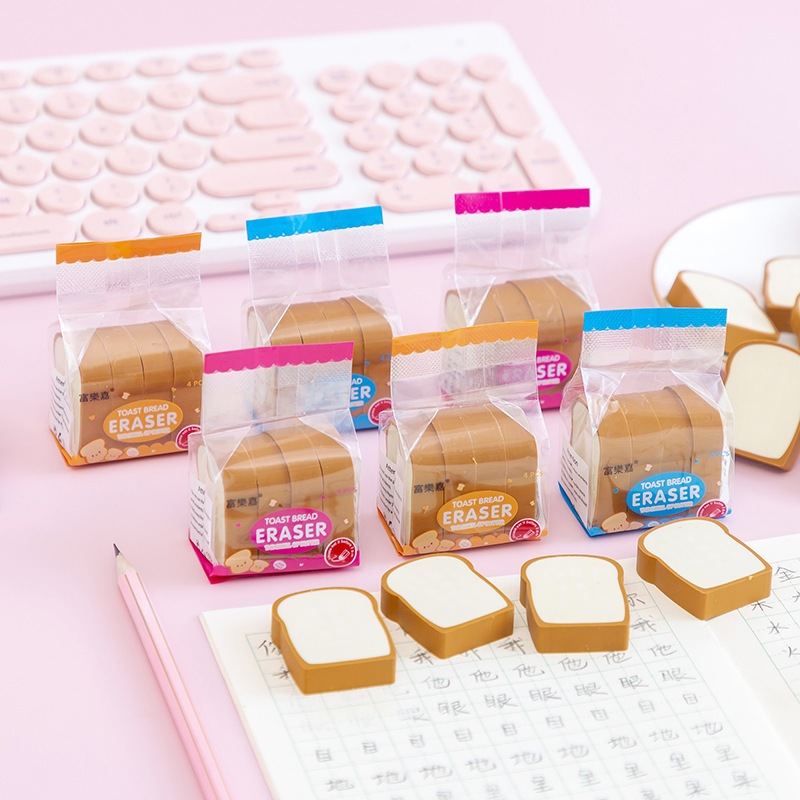 

Penghapus 3D Toast Bread No.1311 Eraser Setip Stip Hapusan Pensil Satu Set Penghapus Roti
