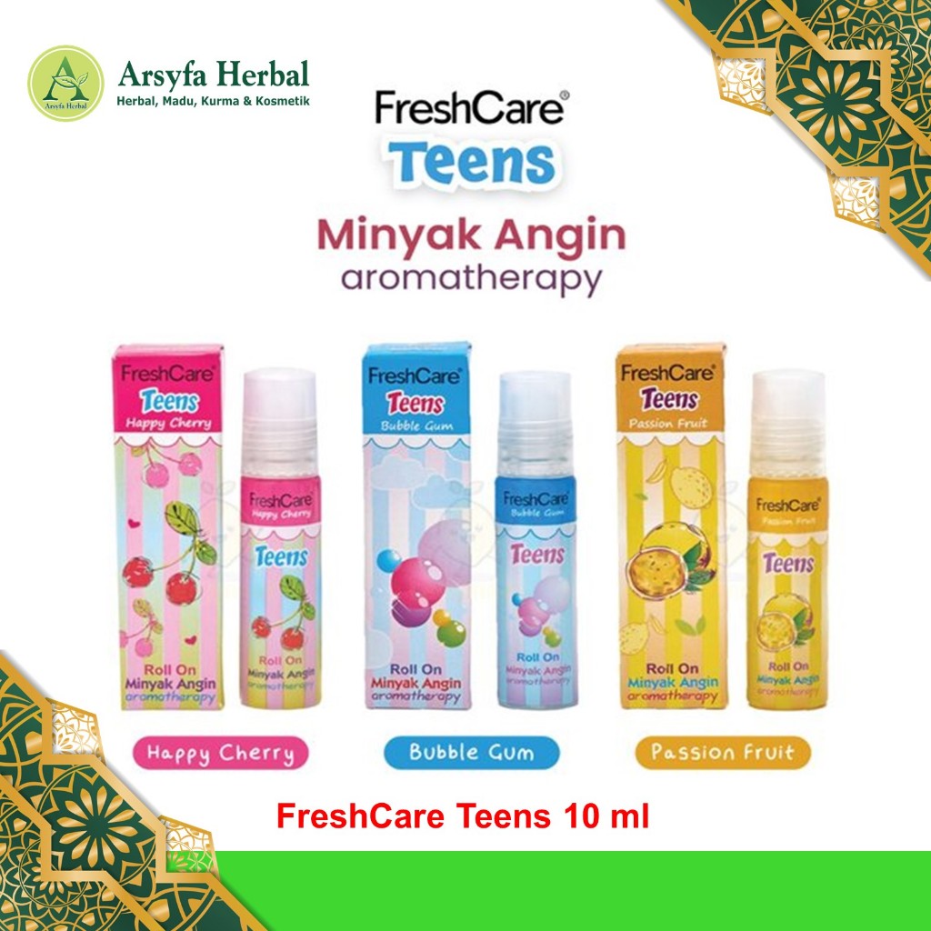 FreshCare Teens Bubble Gum Happy Cherry Passion Fruit Minyak Angin Aromatheraphy Roll On 10mL