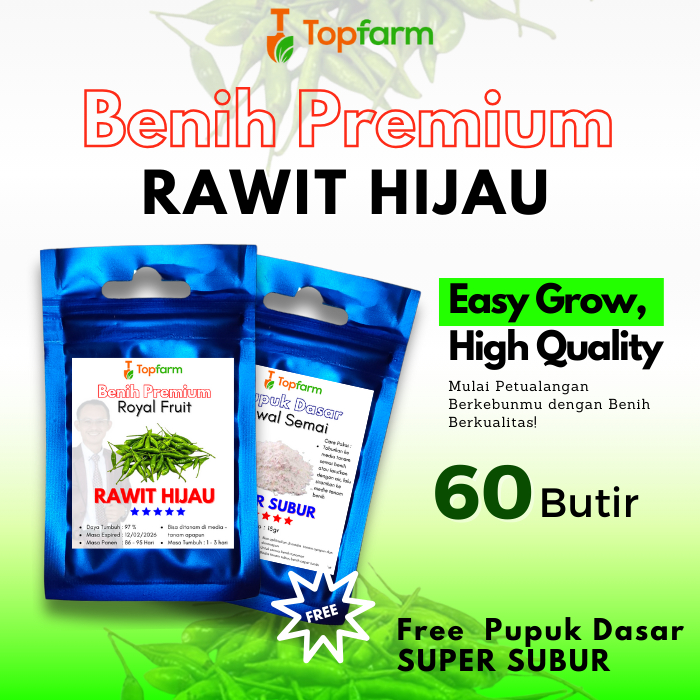 Benih Topfarm / Benih Cabe Rawit Hijau Panjang / Benih Cabe Rawit Hijau Gunung / Benih Rawit Hijau T