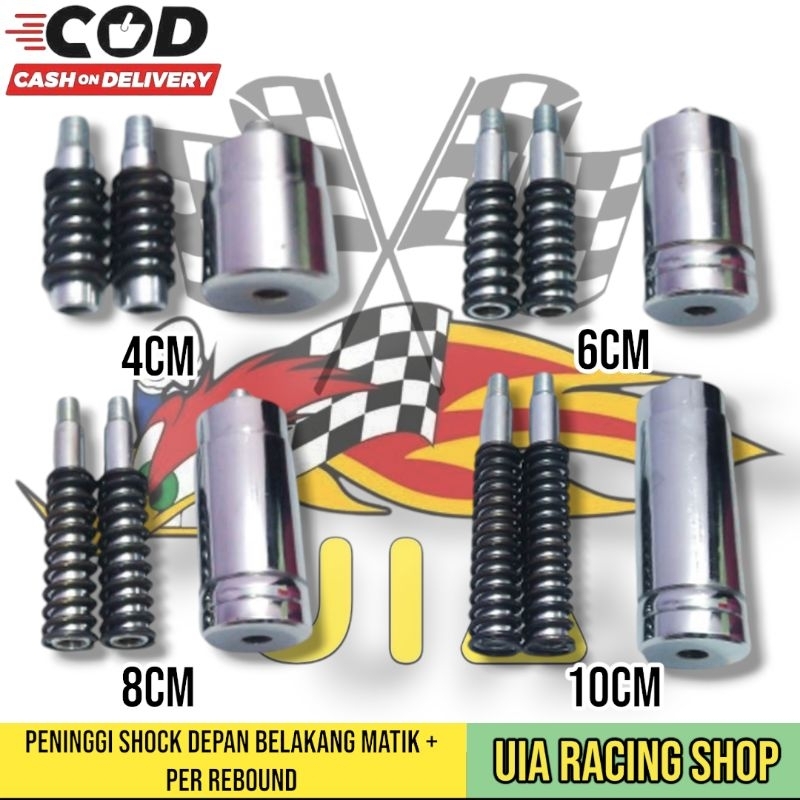 Peninggi Shock Belakang Matic dan Depan Plus Per Suling Rebound Ukuran 4 cm 6 cm 8 cm 10 cm