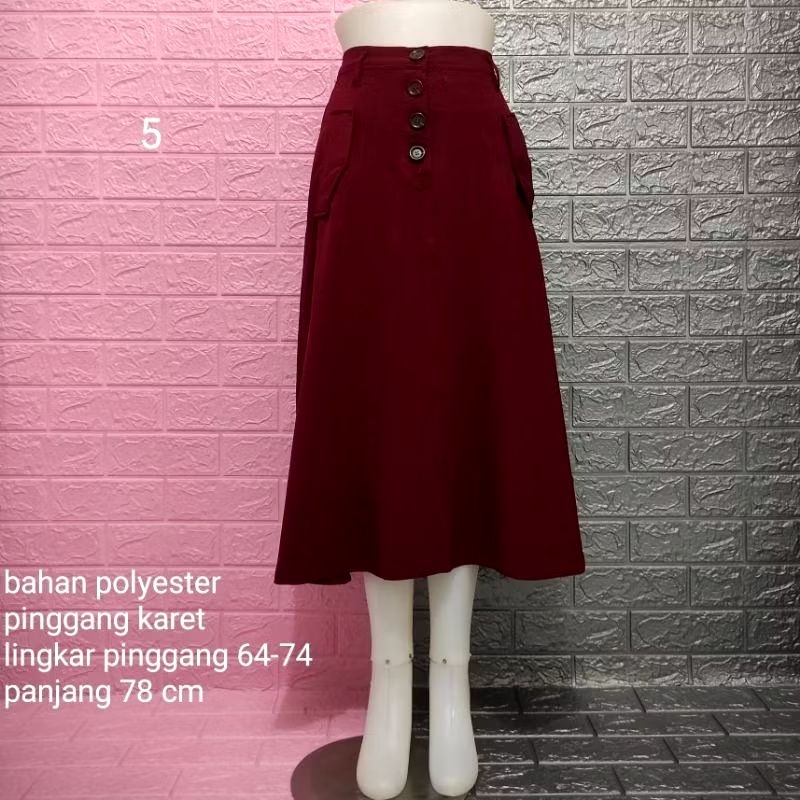 rok preloved merah marun Ingni