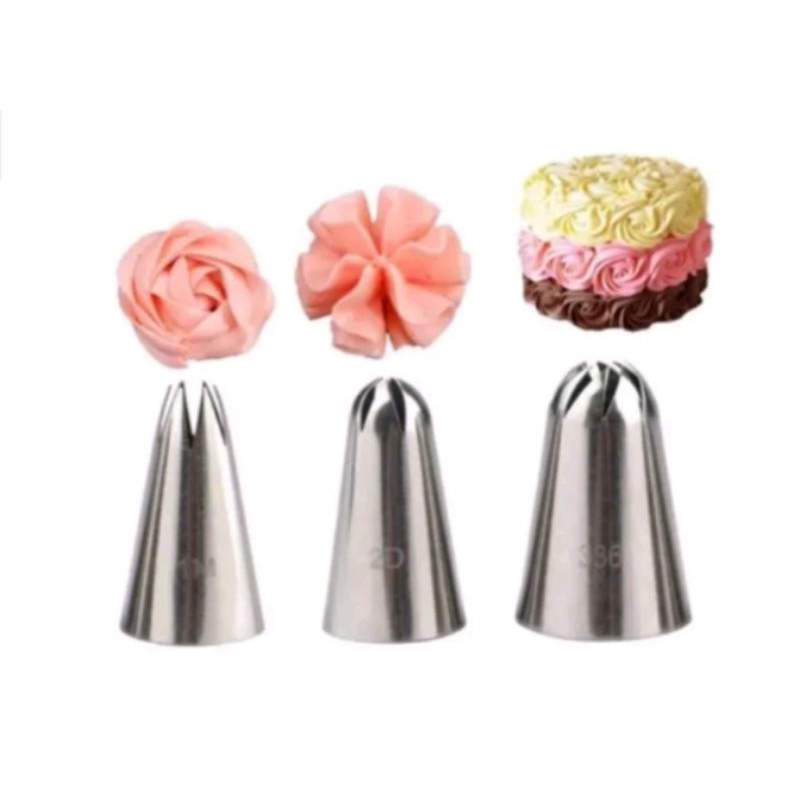spuit set bunga mawar rose/spuit penghias kue tart 1M 2D 336