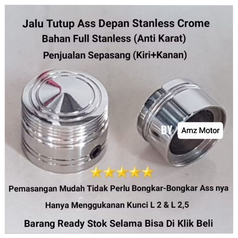 JALU AS RODA DEPAN/TUTUP AS BAUT AS RODA DEPAN STANLESS VARIASI MOTOR VARIO 160 NEW/VARIO 150 NEW/VA