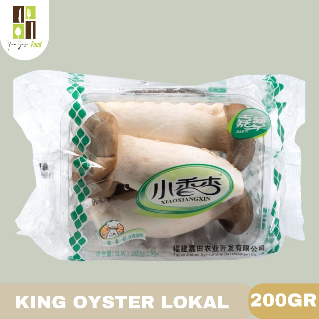 

Jamur king Oyster / Jamur Fresh / Mushroom / jamur Tiram Kemasan 200gr
