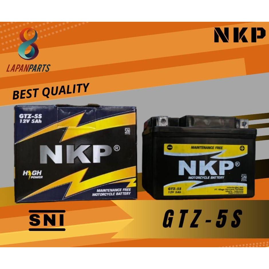 Aki Motor Mio J Beat Fino ( Bkn Grande ) Aki Semi Kering Merk : NKP GTZ-5S MF