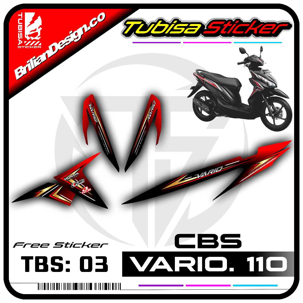 Sticker Striping Variasi Vario 110 - Stiker Sticker Striping Variasi Motor Vario 110 Cbs. TBS.03