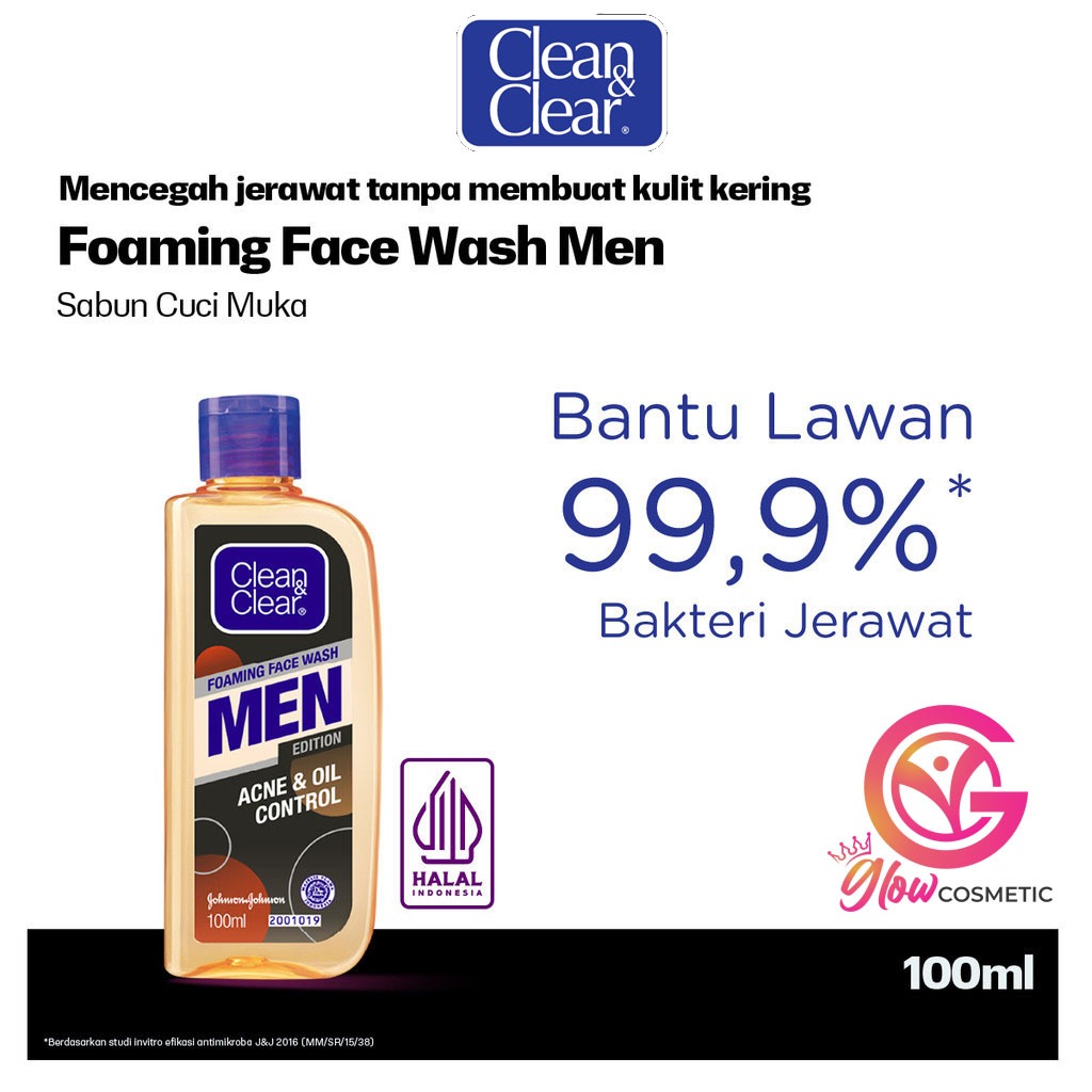 CLEAN & CLEAR FOAMING FACE WASH ACNE AND OIL CONTROL MEN 100ML