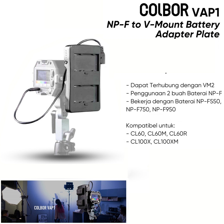Colbor VAP1 V Mount Battery Adapter Plate to NP-F 550 / 750 / 950