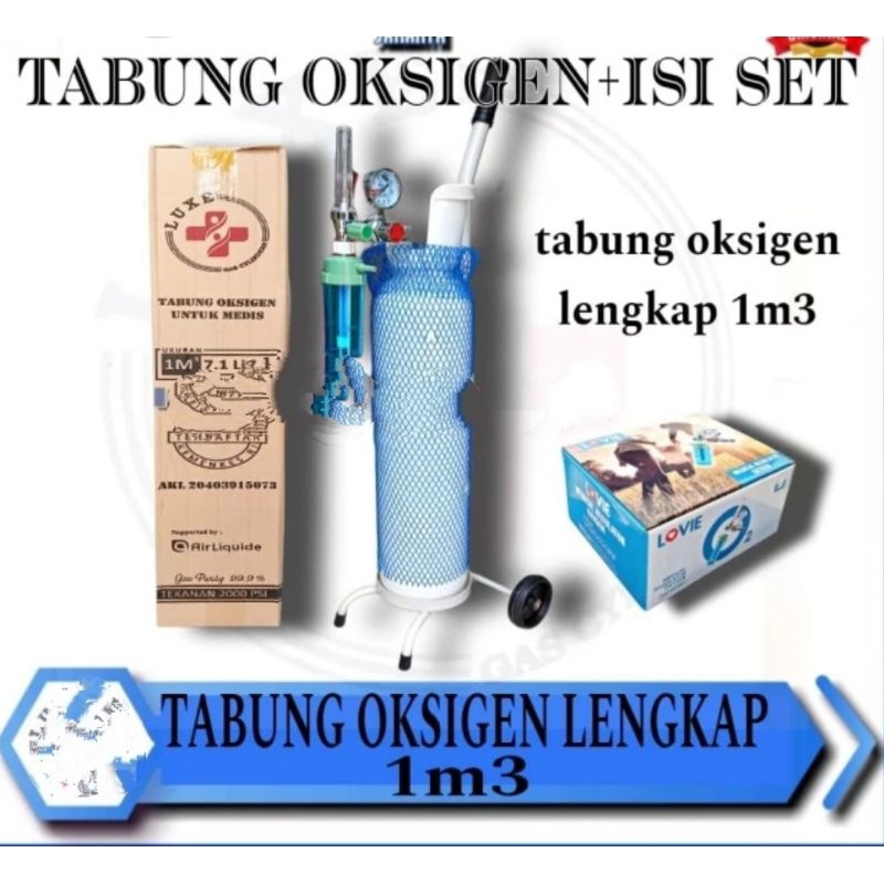 TABUNG OKSIGEN 1m3 LENGKAP DENGAN REGULATOR MEDIS