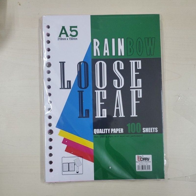 

Isi Kertas Binder Rainbow dan Putih Polos LOOSE LEAF A5