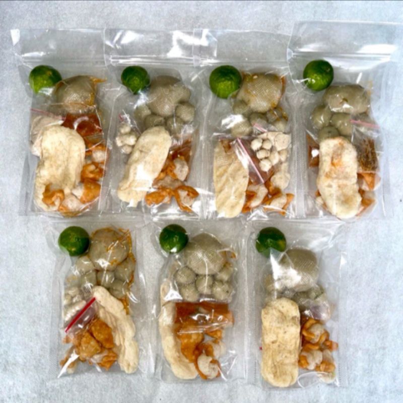 

paket 7 bungkus baso Aci ayam suwir pedas mercon murah