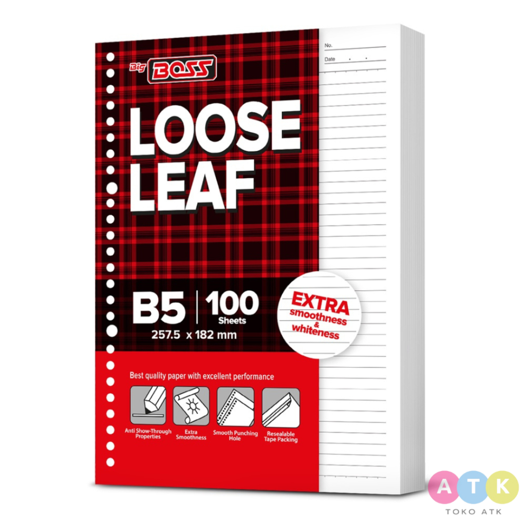 

MURAH BigBoss Loose Leaf B5 Bergaris 100 Lembar BBO LL 100 B5