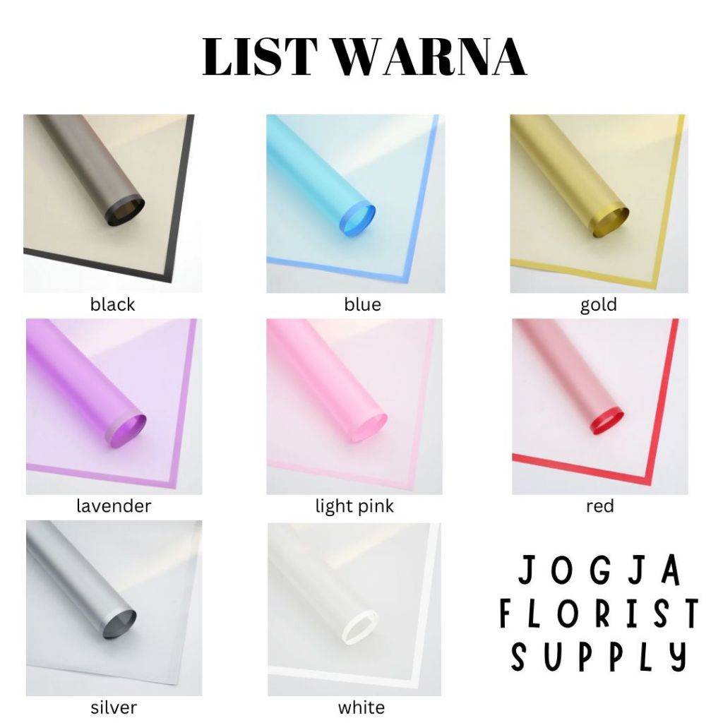 

[1 LEMBAR] Flower Wrapping Paper List Warna Cellophane Waterproof Kertas Buket Florist