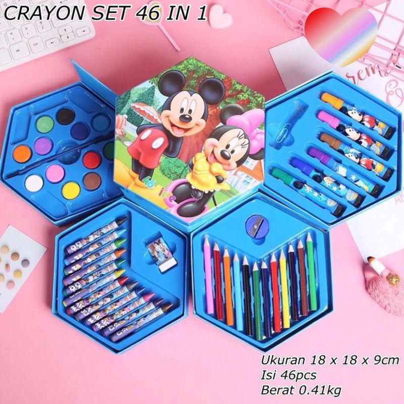 

Crayon Set 46 in 1(Krayon warna paket lengkap)