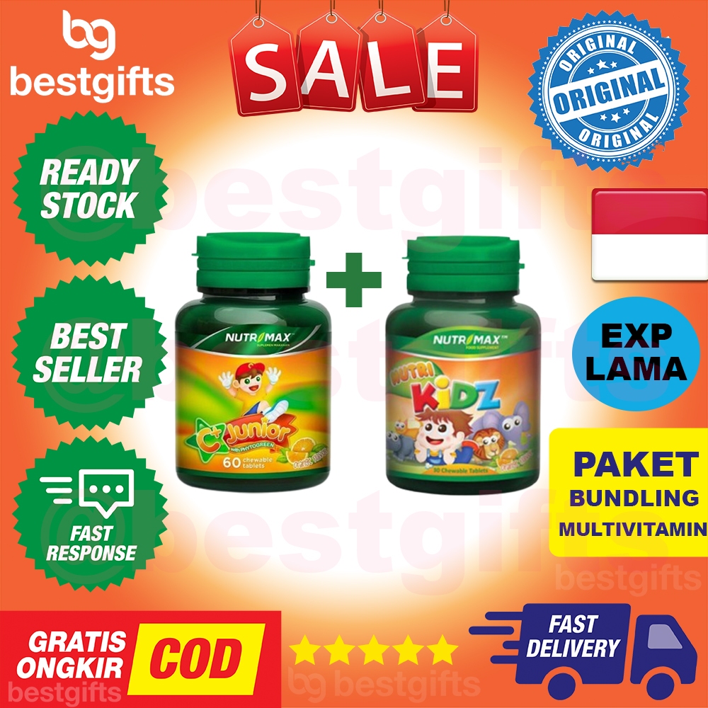 [PAKET BUNDLING] NUTRIMAX C+ C PLUS JUNIOR 60 TABLET + NUTRIMAX NUTRI KIDZ 30 TABLET KIDS VIT C IMUN