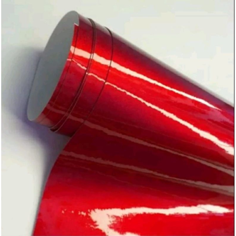 

Stiker Vinyl glossy candy merah maron 45 cm