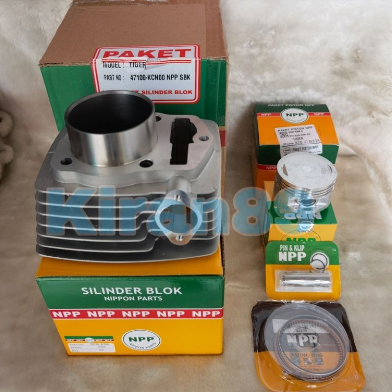 Blok seher tiger boring cylinder set plus piston kit tiger revo phantom ori npp