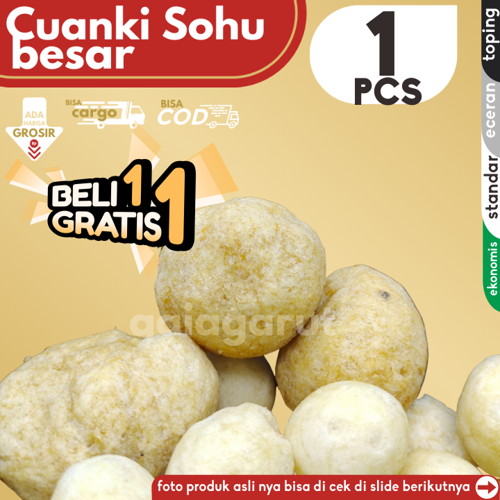 

[BELI 1 GRATIS 1] Cuanki SOHU BESAR (Cuanki Bulat Kering) isi 1pcs by GG (Bisa COD/Grosir/Kargo)