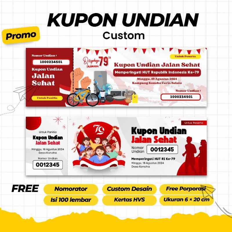 KUPON UNDIAN JALAN SEHAT | KUPON KARCIS | KUPON AGUSTUSAN