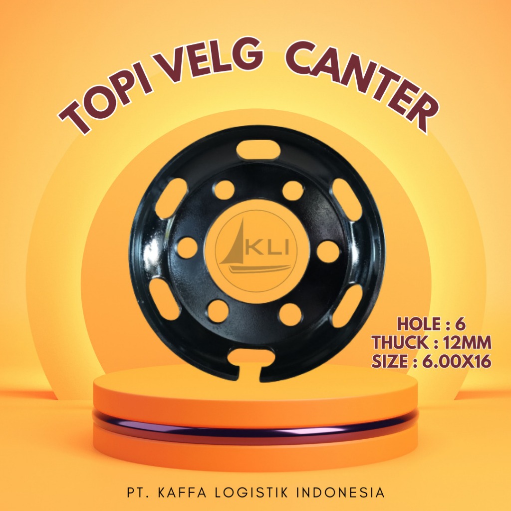 TOPI VELG TRUK CANTER / ISUZU ELF NKR 71 / NMR 71 RING 16 LUBANG 6 TEBAL 12 MM LUBANG ANGIN STANDAR/