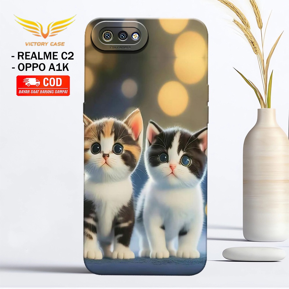 New Kucing Case - Softcase Oppo A1K / Realme C2 - Terbaru - Case Hp Oppo A1K / Realme C2 - Casing Op