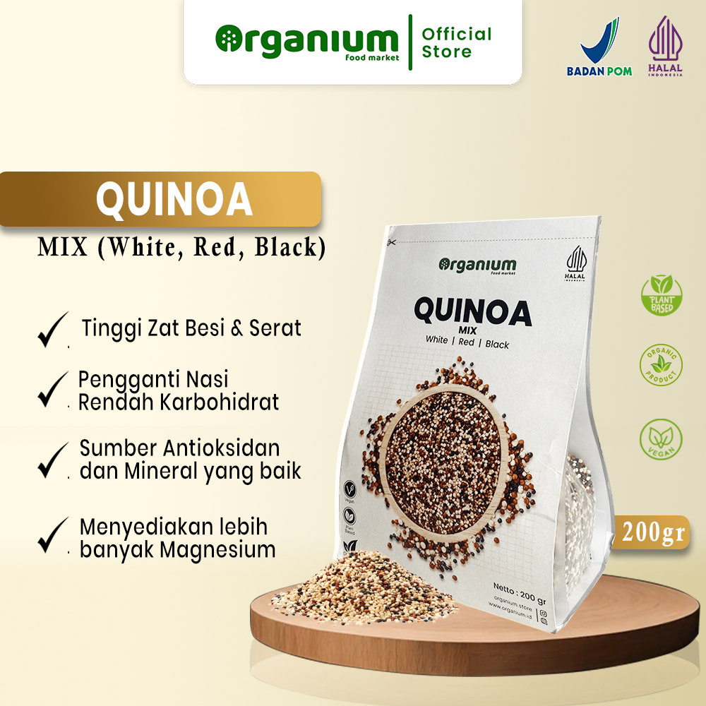 

Organium Quinoa Mix 3 Colour , Campuran 3 Warna Biji Quinoa - 200g