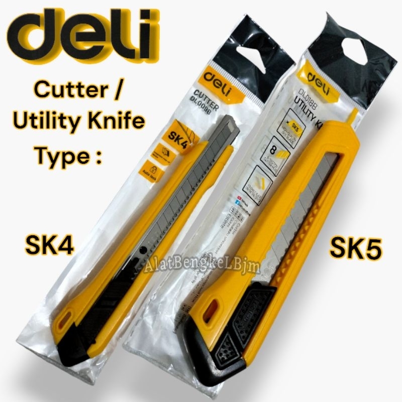 

PISAU CUTTER "DELI" VARIAN TYPE ||UTILITY KNIF "DELI" VARIAN SK4 & SK5