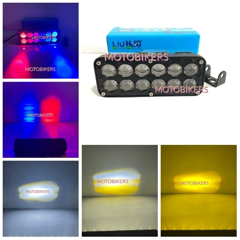 Lampu Tembak Laser LED 12 Mata Plus Devil Merah Biru Liu HJG