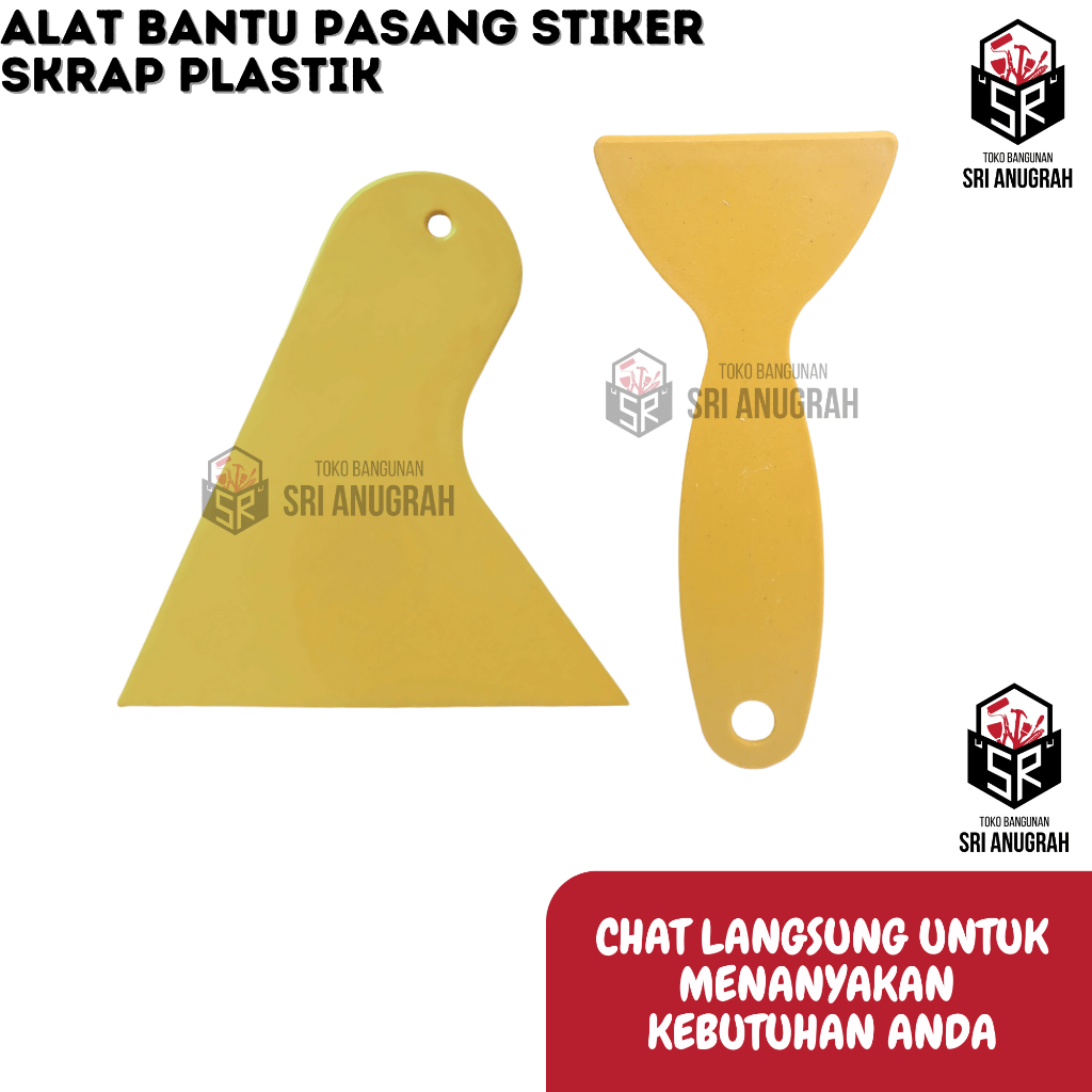 Skrap Plastik Alat Bantu Pasang Stiker Serbaguna