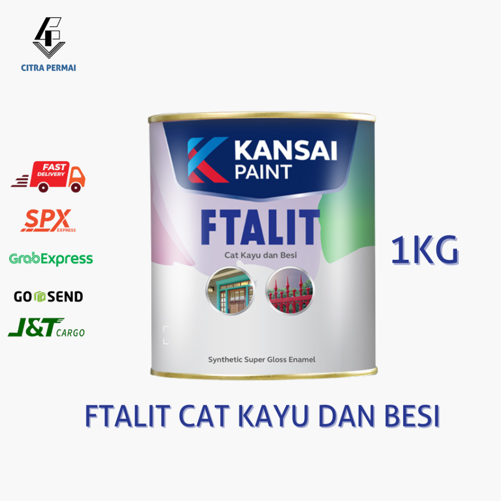CAT MINYAK FTALIT KANSAI (UNTUK KAYU DAN BESI) 1KG / CAT MINYAK KAYU / CAT MINYAK BESI / CAT MINYAK 