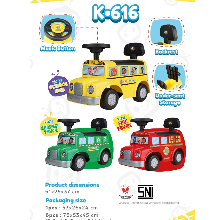 MAINAN ANAK MOBIL BUS BISA DINAIKIN TYPE K-616