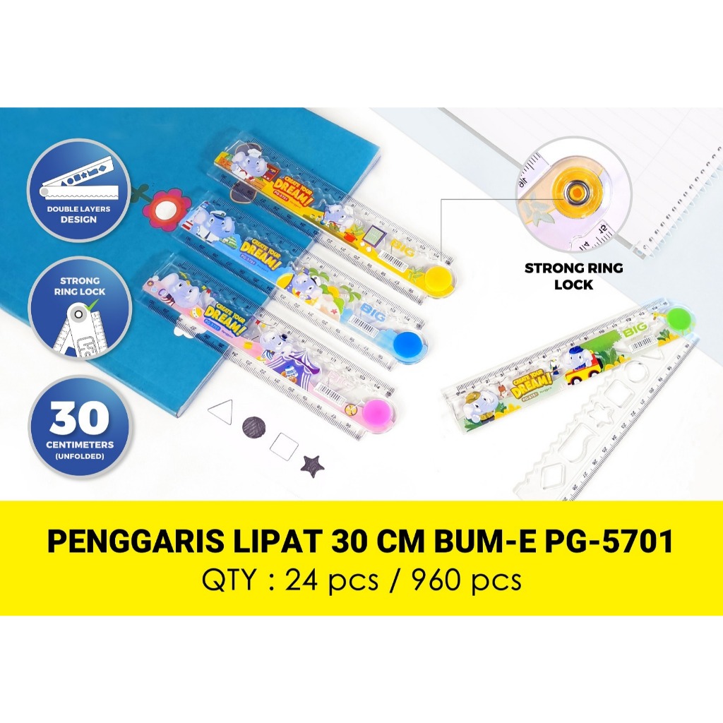 

PENGGARIS LIPAT 30CM BIG PG-5701, PG-5702, PG-5703