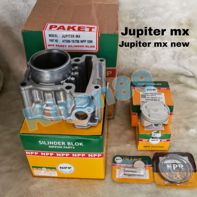 BLOK SEHER BORING SILINDER SET PLUS PISTON KIT JUPITER MX OLD/JUPITER MX NEW ORI NPP