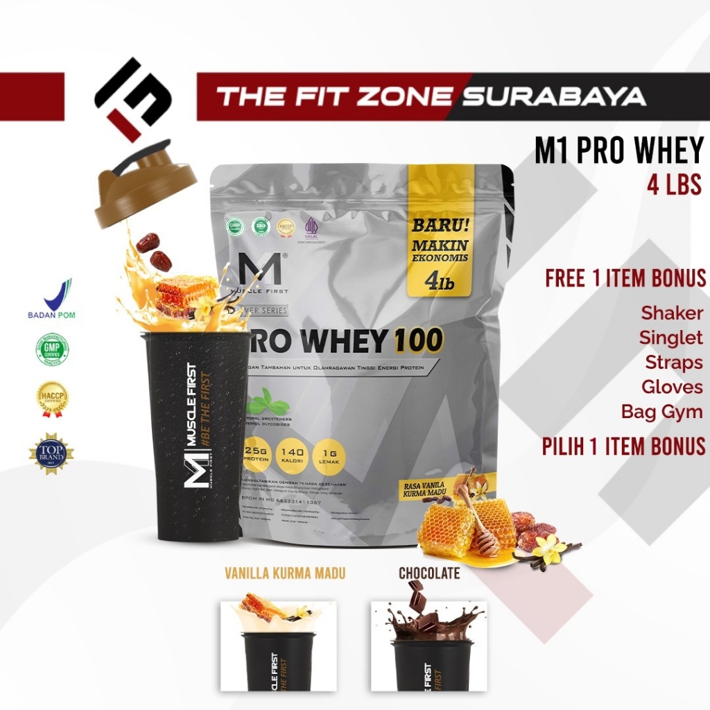 MUSCLE FIRST Pro Whey 100 4 Lbs Supplemen Fitnes M1 Pro Whey Silver Series Whey Protein