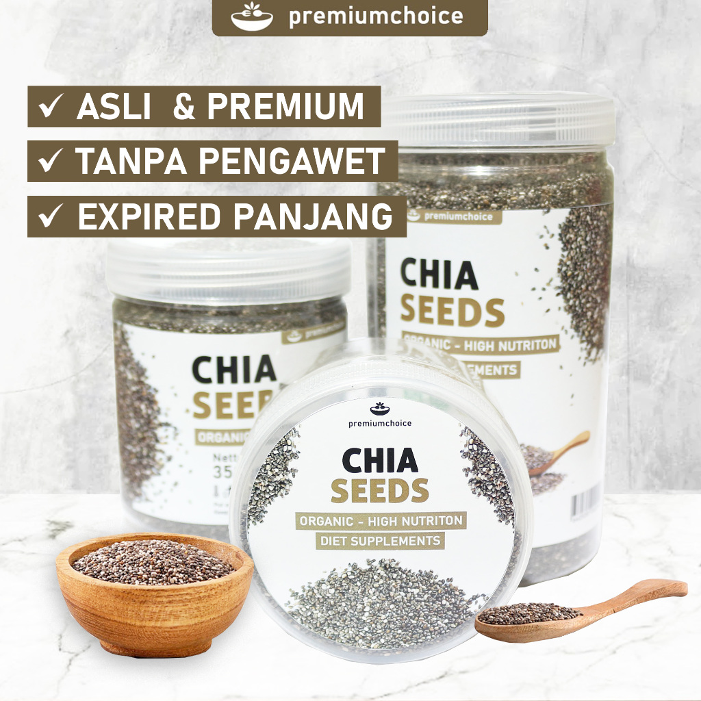 

CHIA SEED ORGANIK Premium Natural Grade A Best Quality Untuk Diet Pengganti Serat Nasi Nutrisi