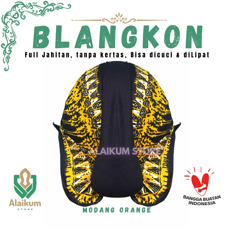 BLANGKON ALUSAN MOTIF MODANG OREN| BLANGKON ALUSAN DI JAHITAN |  BLANGKON JOGJA |  BLANGKON TAHAN AI