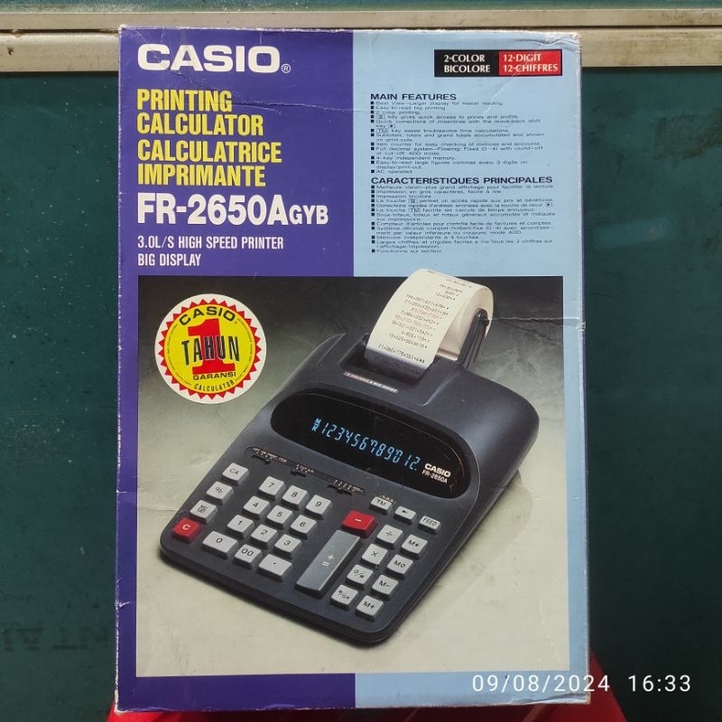 

Kalkulator struke/Calculator Printing CASIO FR 26590/MADE IN JAPAN/STOK DISPLAY ETALASE/REAL PICTURE/GARANSI