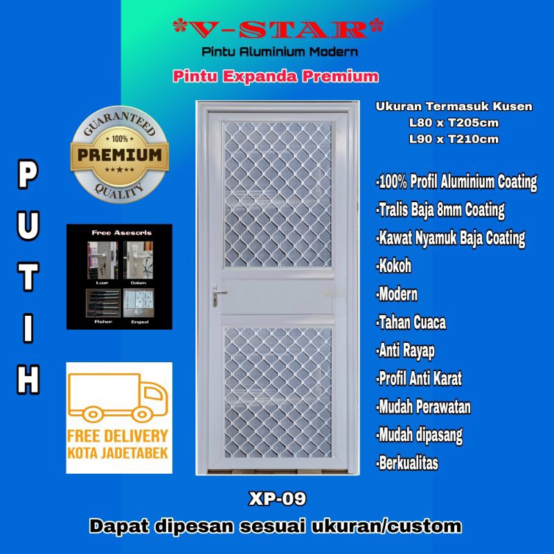 Pintu Expanda Tralis Anti Nyamuk Aluminium Premium XP09