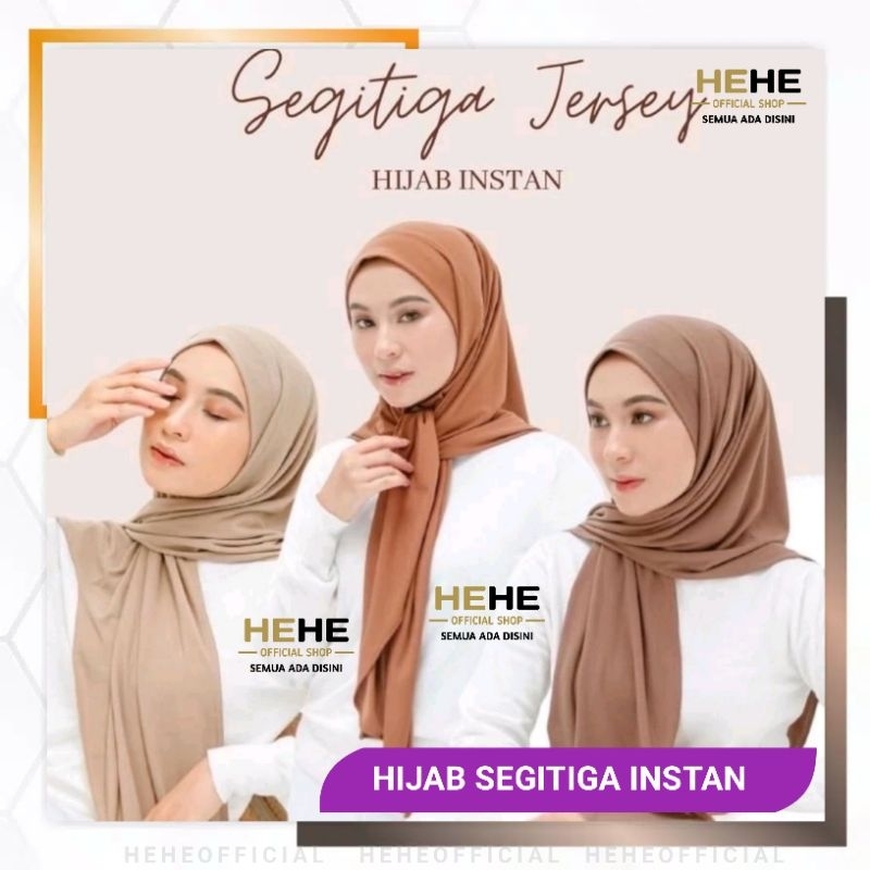 Hijab Segitiga Intan Jilbab Segi tiga Langsung Pakai Bahan Jersey Lembut Kerudung Instan Segi 3 Warn