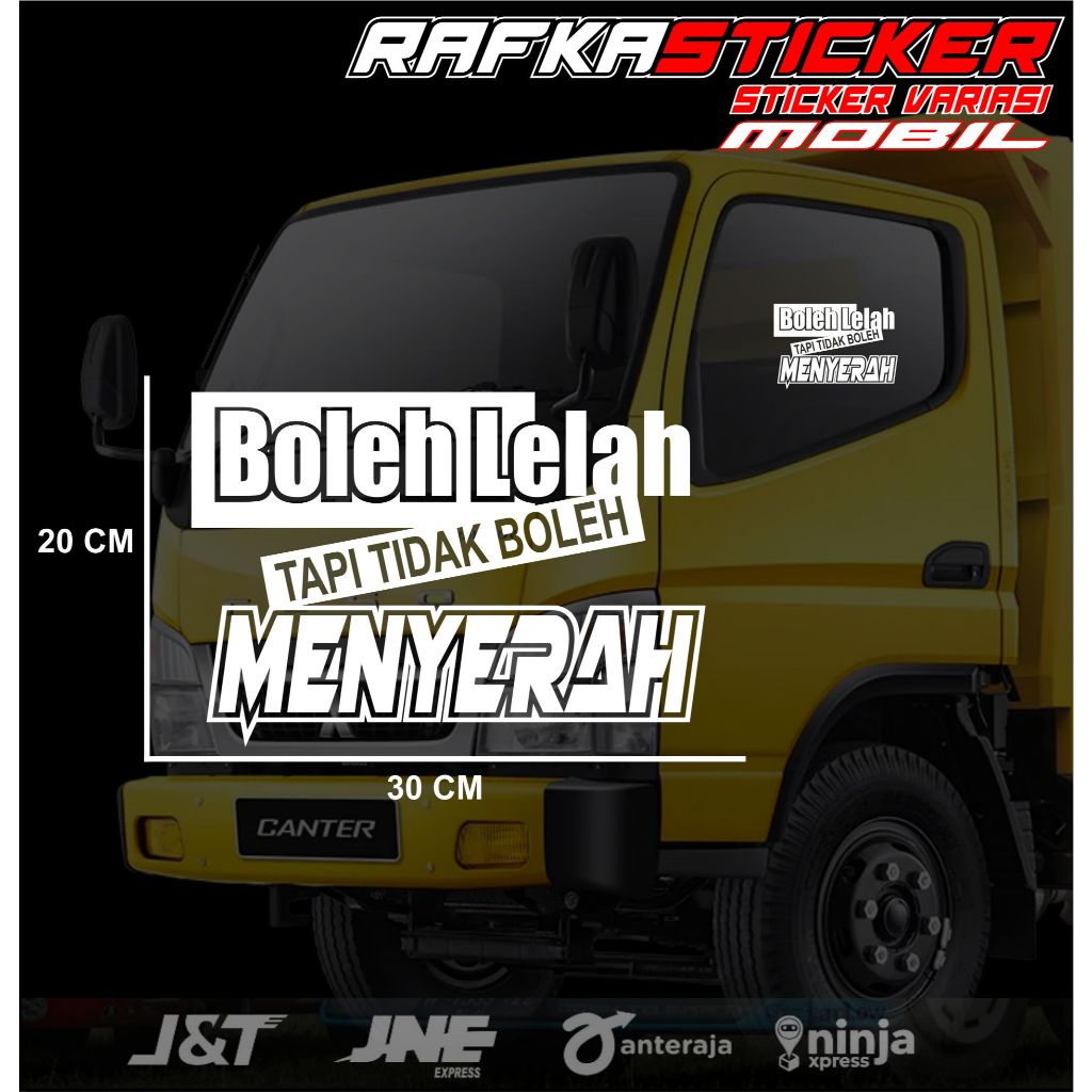 Stiker Kata Kata di Kaca Truk Pick up L300 Body Depan Samping Belakang Aksesoris Kaca Mobil