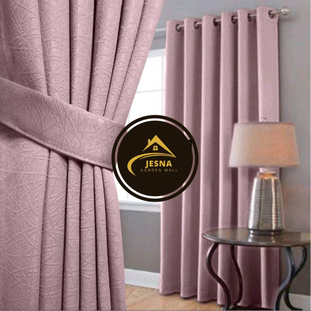 GORDEN JENDELA TIRAI PINTU MINIMALIS BLACKOUT SUPER TEBAL 12 SMOKRING EMBOS POLOS VITRASE HORDENG