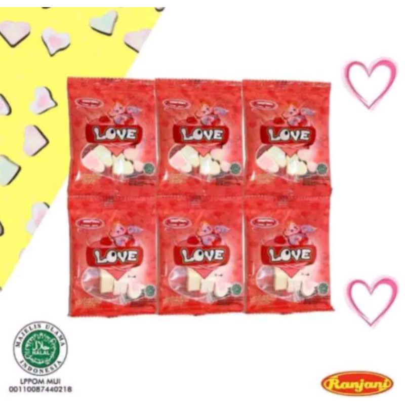 

Marshmallow Love - Isi 20 Bks Permen Marsmelow Berbentuk Hati