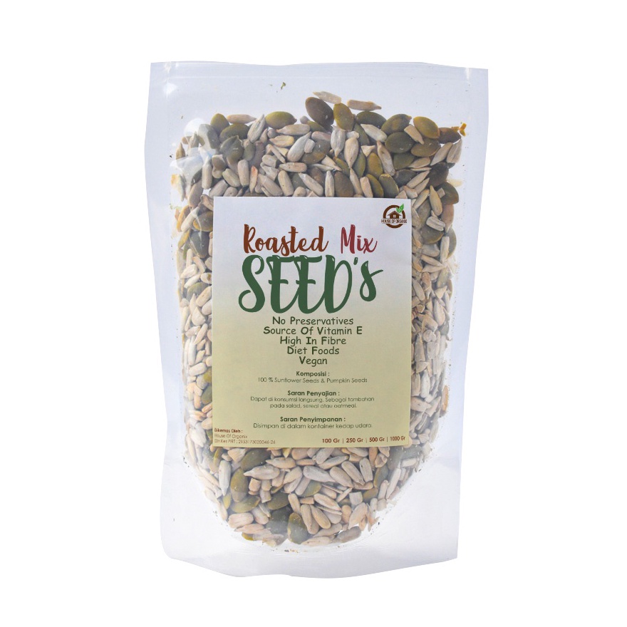 

KUALITAS TERBAIK Roasted Mix Sunflower Pumpkin Seeds Panggang 1 Gr